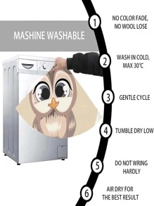 1 Phim Hoạt Hình Con Cú Hoa Văn Thảm Sáng Tạo Vải Tròn Họa Tiết Trừu Tượng Hoa Văn Sàn, Cho Gia Đình Phòng Khách Phòng Ngủ - Nhiều màu - Xem 5