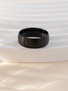 極簡素色戒指 - 黑色 - 查看 4