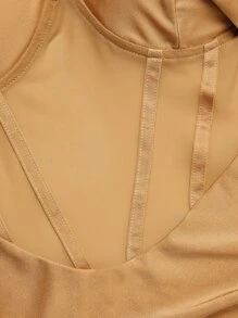 Hauture Vestido Drapeado Con Corpiño Transparente Y Fruncido