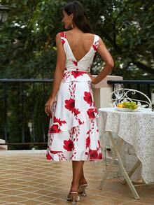 Missord Rochie cu tiv cu volane cu imprimeu floral