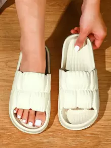 Chanclas banda única textura en relieve - Blanco - Ver 1