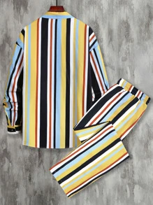 Manfinity RSRT Lỏng lẻo phù hợp Nam Khối sọc Áo sơ mi & Eo dây rút Quần ( Áo thun Không bao gồm ) - Nhiều màu - Xem 2