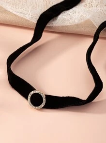 Rhinestone Round Decor Choker - Multicolor - View 4