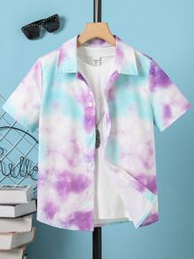 男孩紮染襯衫不帶T恤