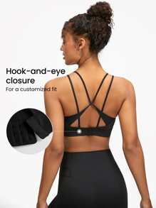 GLOWMODE FeatherFit™ Chất rắn Dải mỏng Bras thể thao - màu đen - Xem 5