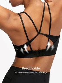 GLOWMODE FeatherFit™ Chất rắn Dải mỏng Bras thể thao - màu đen - Xem 7