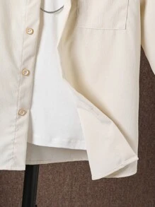 Boys Patched Pocket Shirt Without Tee - Apricot - View 3