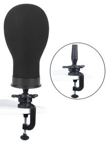 22 Inch Mannequin Head With Stand - Black - View 3