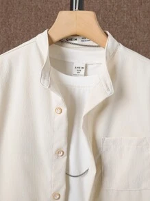 Boys Patched Pocket Shirt Without Tee - Apricot - View 4