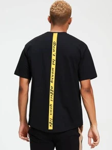 Manfinity Men Letter Graphic Tee - Black - View 1