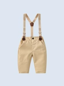 BOARNSEORL Baby Boy Allover Print Bow Front Bodysuit & Suspender Trousers - Multicolor - View 1