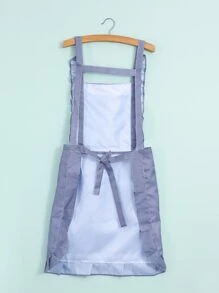 Stain Resistant Gingham Lace Panel Apron, Cooking & Baking Supplies - Blue - View 3