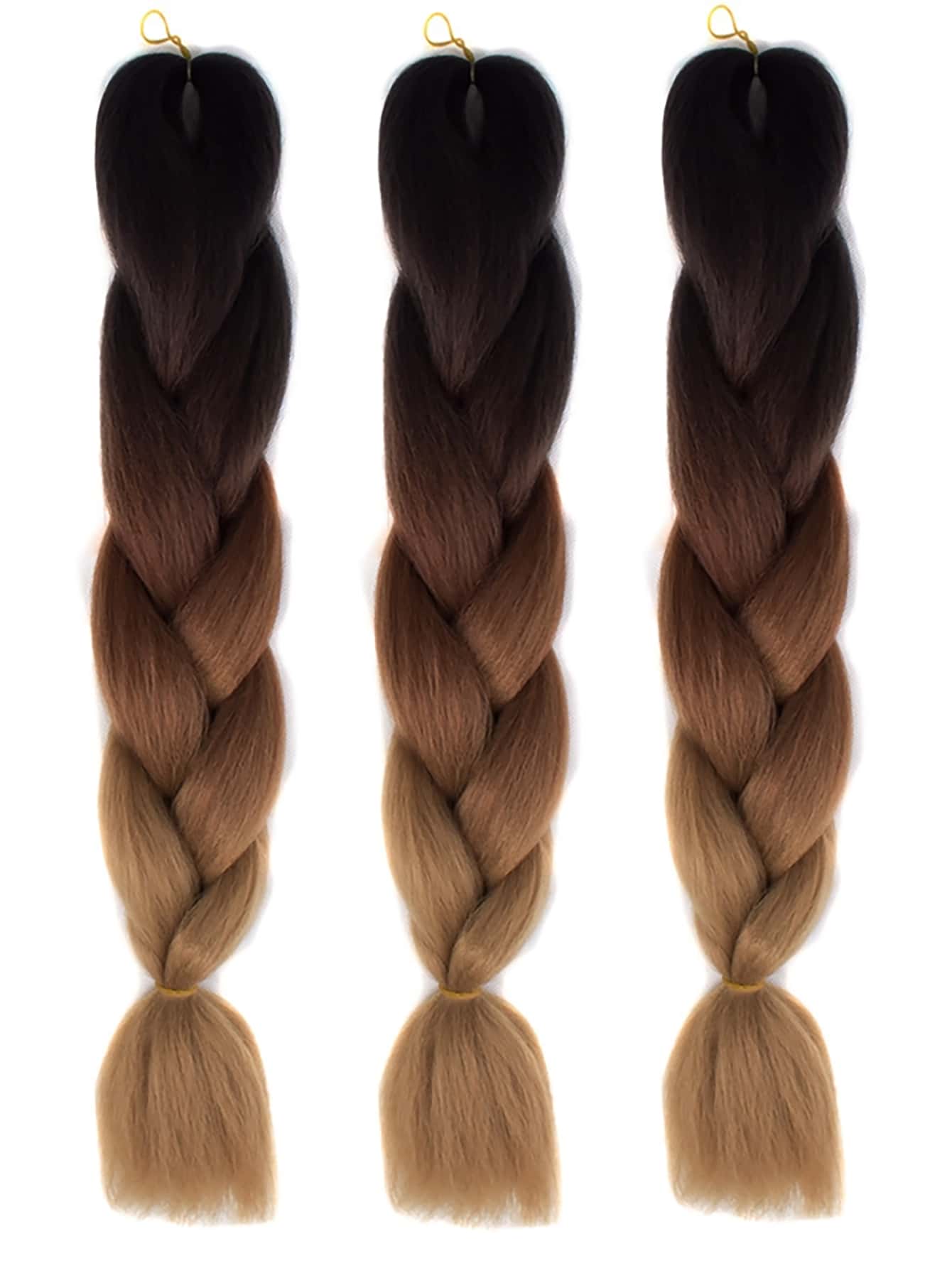 3入組長款合成髮辮 - 彩色 - 查看 1