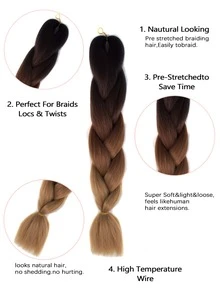 3入組長款合成髮辮 - 彩色 - 查看 4