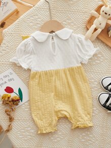 女婴休闲风格连体衣，带娃娃 2 合 1 设计 - 彩色 - 查看 2