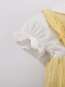 女婴休闲风格连体衣，带娃娃 2 合 1 设计 - 彩色 - 查看 4