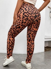 Calvaya Plus Leopard Print Leggings - Multicolor - View 2