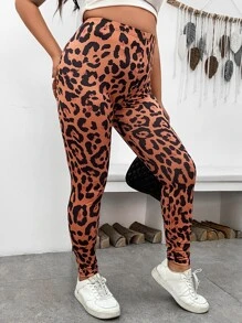 Calvaya Plus Leopard Print Leggings - Multicolor - View 4