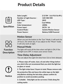 BASIC LIVING 1 件入120/180/300 LED 運動傳感器 LED 燈條 - 白色 - 查看 4