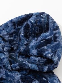 Tween Boy Camo Pattern Kangaroo Pocket Drop Shoulder Sweatshirt - Multicolor - View 4