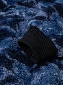 Tween Boy Camo Pattern Kangaroo Pocket Drop Shoulder Sweatshirt - Multicolor - View 6