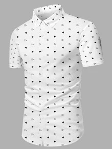 Manfinity Men Allover Print Shirt - White - View 1