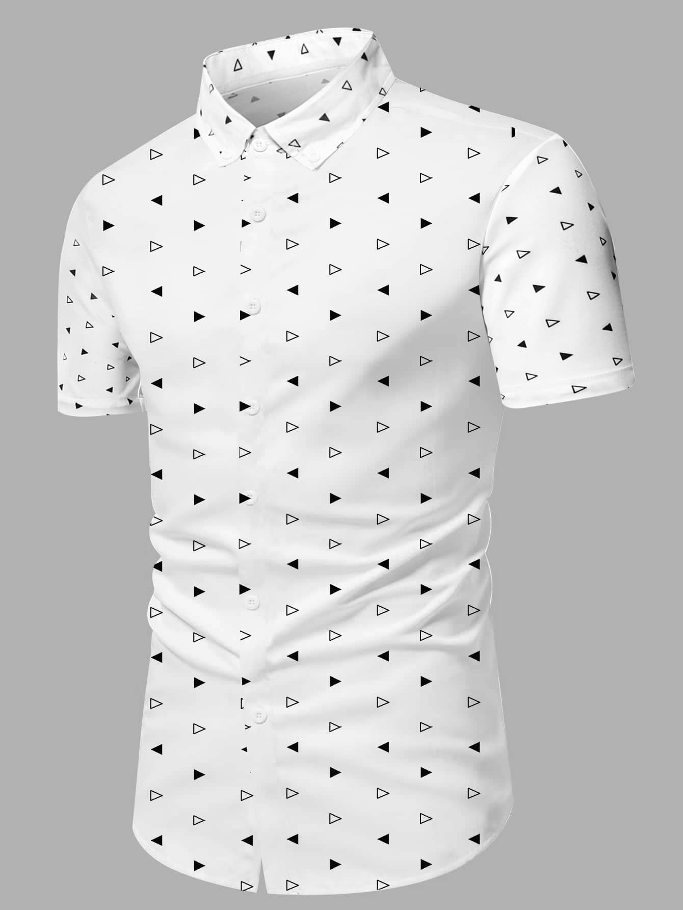 Manfinity Men Allover Print Shirt - White - View 1