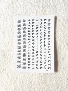 Bộ dụng cụ dán hình xăm , 2 tấm Letter Graphic Hình xăm tạm thời cho trẻ em , Hình dán người lớn , Hình xăm chữ thực tế , Dành cho phụ nữ và trẻ em gái - Nhiều màu - Xem 4