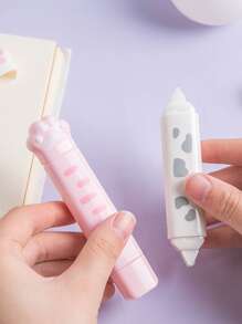 1pc Cat Correction Tape With Double-Sided Adhesive Tape White - White - View 4