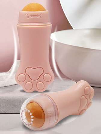 吸油火山滾輪，1入組便攜式迷你防油面部吸油工具，貓爪設計去油劑，隨時隨地控油，適合居家旅行或外出進行面部按摩，即時效果去除多餘面部T區閃亮