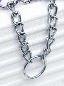 1pc Woven Detail Pet Collar - Red - View 3