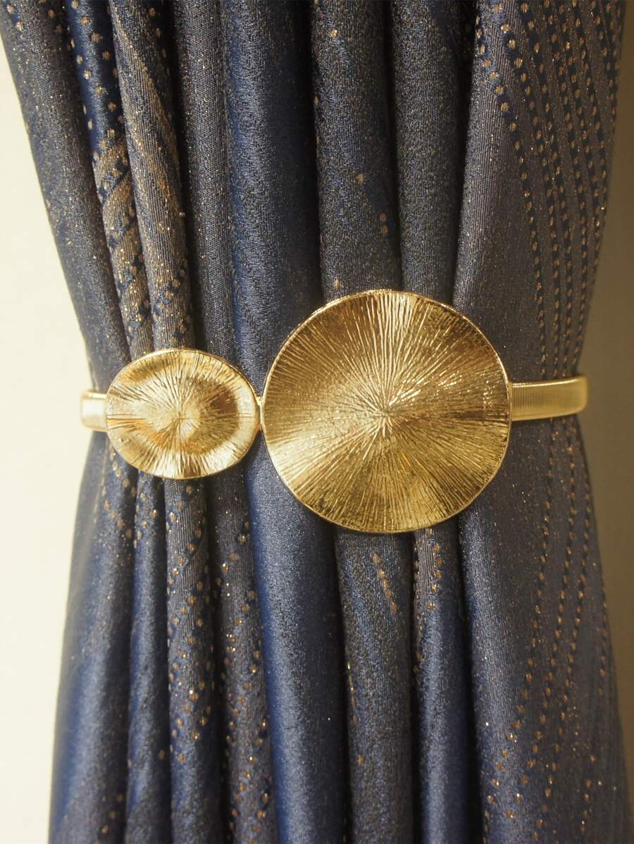 1pc Lotus Leaf Decor Curtain Holdback, Minimalist Iron Curtain Buckle For Household Gifts Birthday Graduation - Gold - View 1