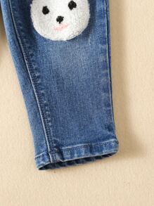 Baby Rabbit Patched Jeans - Medium Wash - View 6