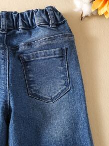 Baby Rabbit Patched Jeans - Medium Wash - View 7