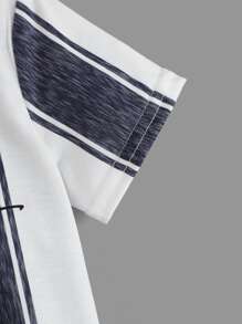 Toddler Boys Letter & Striped Print Tee - Blue and White - View 4