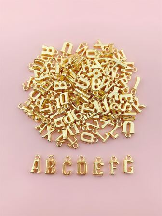 100pcs Plastic DIY 26 Pcs English Alphabet Pendant Accessories, Random Letters (Assorted)