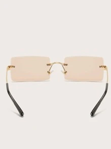 Gafas de moda sin montura en tonos vintage - Champán - Ver 3