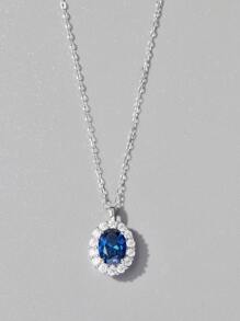 Conjunto de joyería de plata de ley 925 con cúbico de circonita, collar y anillo versátil como regalo para mujer