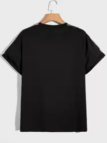 Manfinity VCAY Men T-Shirts Fit Crew Neck Short Sleeve Graphic Tee Geo Patterns Casual Fashion Men Clothes Summer
