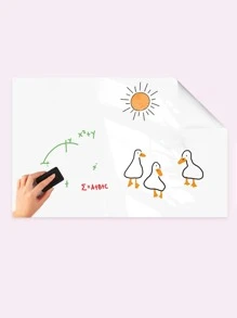 1pc Solid Adhesive Whiteboard - White - View 4