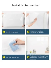 1pc Solid Adhesive Whiteboard - White - View 7