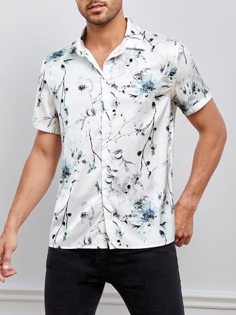 Guys Floral Print Shirt
