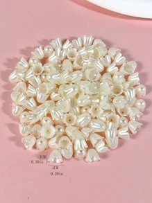 100入組/套花朵設計DIY珠子 - 米色 - 查看 3