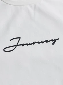 Manfinity Men Letter Graphic Tee - White - View 4