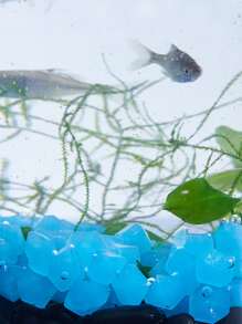 50 piezas Adorno de pecera de piedra luminosa, rocas que brillan en la oscuridad, guijarro de pecera brillante colorido - Azul - Ver 1