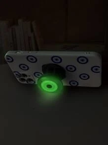 邪惡之眼圖案手機殼帶發光發亮手機氣囊支架 - 白色 - 查看 2