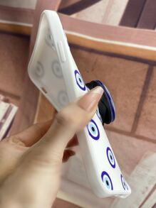 邪惡之眼圖案手機殼帶發光發亮手機氣囊支架 - 白色 - 查看 3