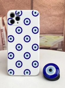 邪惡之眼圖案手機殼帶發光發亮手機氣囊支架 - 白色 - 查看 4