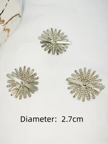 1 Nút Hợp Kim Kẽm, Kim Cương Giả Thiết Kế Hoa May Tay & Cung Cấp Hàng Thủ Công - Bạc - Xem 2