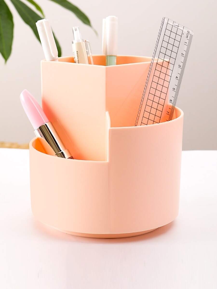 1pc Multi-grid Pen Holder - Pink - View 1
